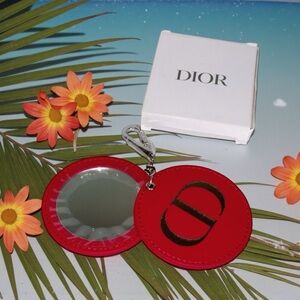 Dior Red Compact Mirror key chain